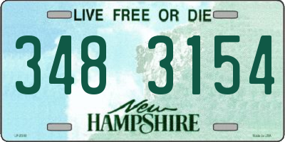 NH license plate 3483154