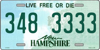 NH license plate 3483333