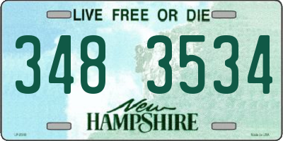 NH license plate 3483534