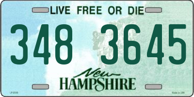 NH license plate 3483645