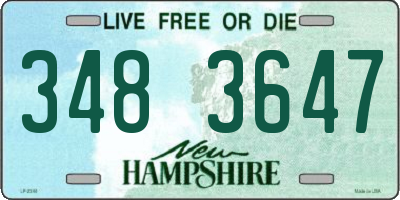 NH license plate 3483647