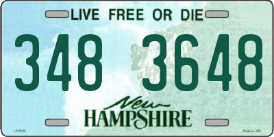 NH license plate 3483648