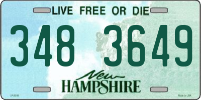 NH license plate 3483649