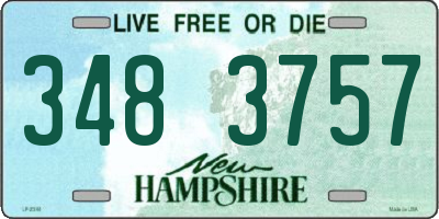 NH license plate 3483757