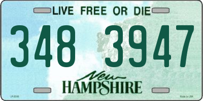 NH license plate 3483947