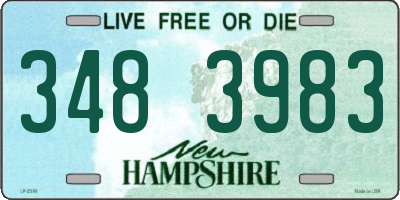 NH license plate 3483983