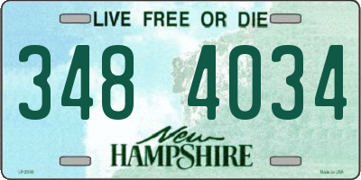 NH license plate 3484034