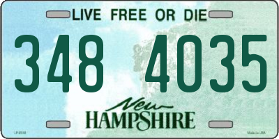 NH license plate 3484035
