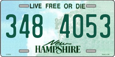 NH license plate 3484053