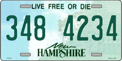 NH license plate 3484234