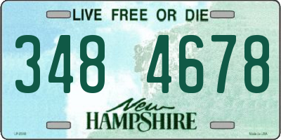 NH license plate 3484678