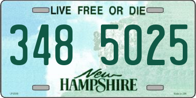 NH license plate 3485025