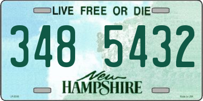 NH license plate 3485432