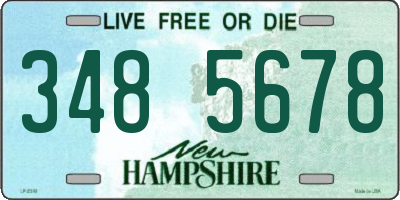 NH license plate 3485678