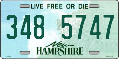 NH license plate 3485747