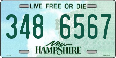 NH license plate 3486567