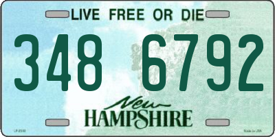 NH license plate 3486792