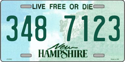 NH license plate 3487123