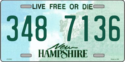 NH license plate 3487136