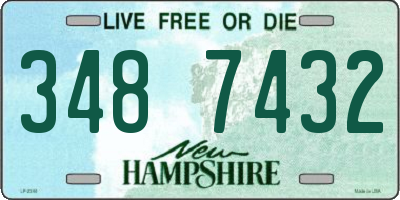 NH license plate 3487432