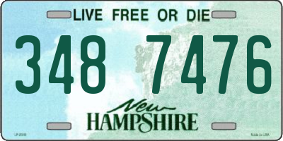 NH license plate 3487476