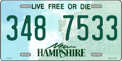 NH license plate 3487533