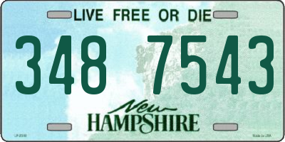 NH license plate 3487543
