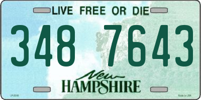 NH license plate 3487643