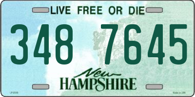 NH license plate 3487645