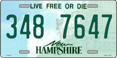 NH license plate 3487647