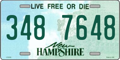 NH license plate 3487648