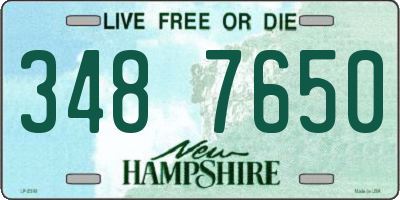 NH license plate 3487650