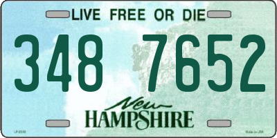 NH license plate 3487652