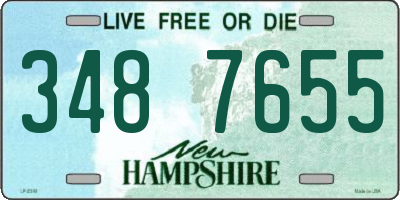 NH license plate 3487655