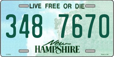 NH license plate 3487670