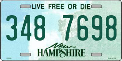 NH license plate 3487698