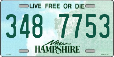 NH license plate 3487753