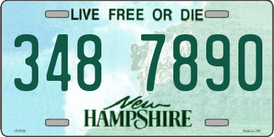 NH license plate 3487890