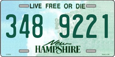 NH license plate 3489221