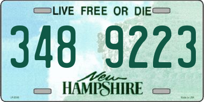 NH license plate 3489223