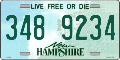 NH license plate 3489234
