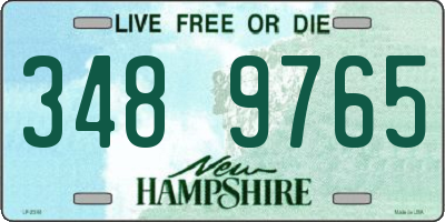 NH license plate 3489765
