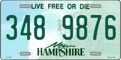 NH license plate 3489876