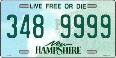 NH license plate 3489999