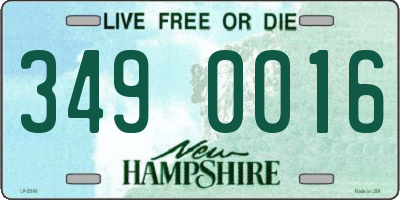 NH license plate 3490016