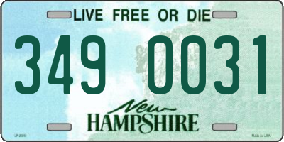 NH license plate 3490031