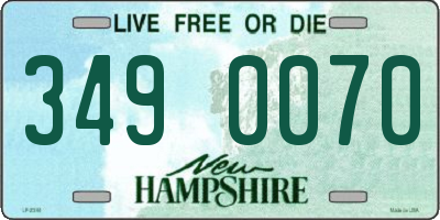 NH license plate 3490070