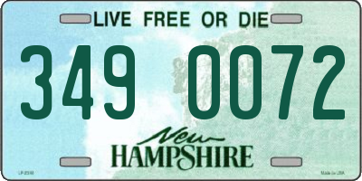 NH license plate 3490072