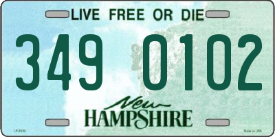 NH license plate 3490102