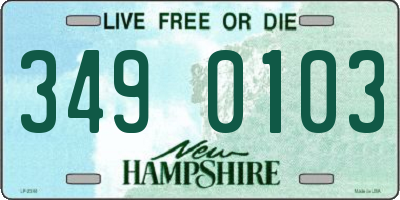 NH license plate 3490103